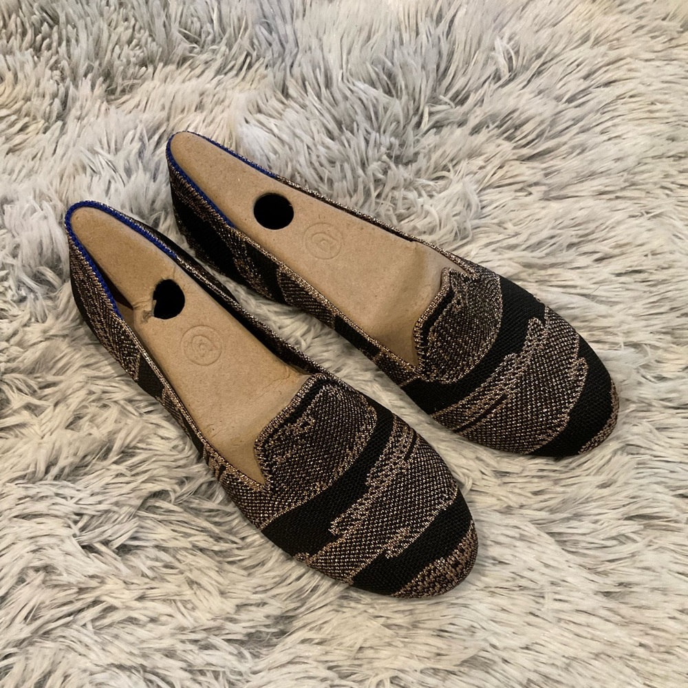 Rothy’s loafers golden shimmer size 5